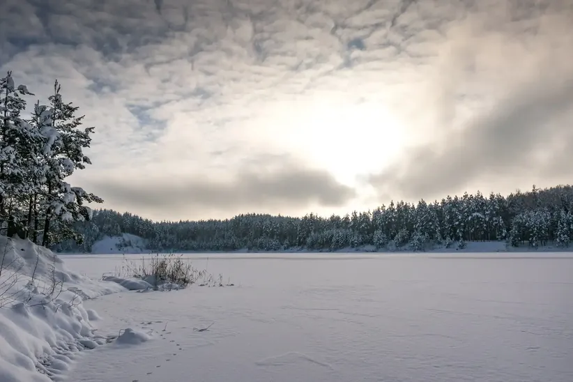 Frozen lake